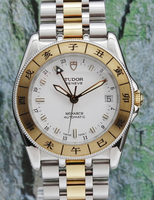 (image for) LIKE NEW UNPOLISHED STAINLESS STEEL & 18K YELLOW GOLD AUTOMATIC MONARCH / 38083